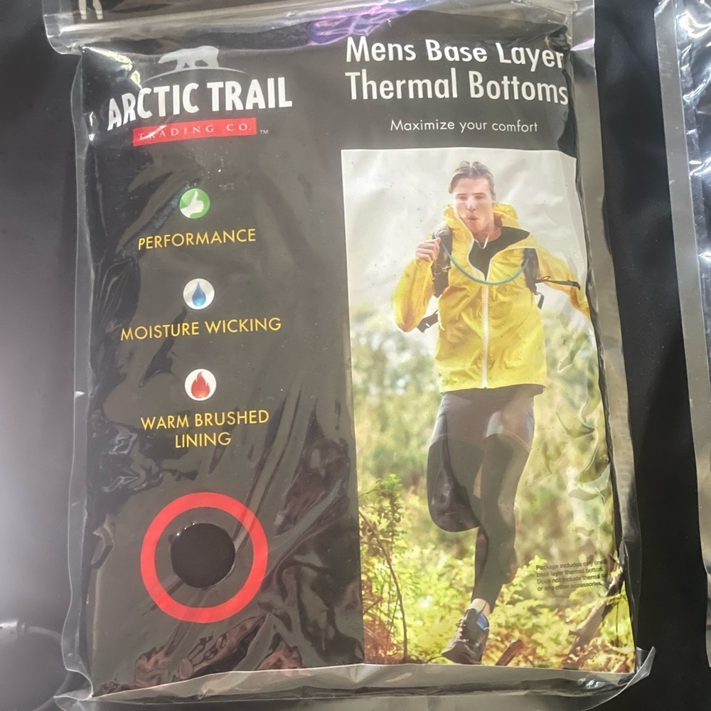 Men's Black Thermal Base Layer Bottoms